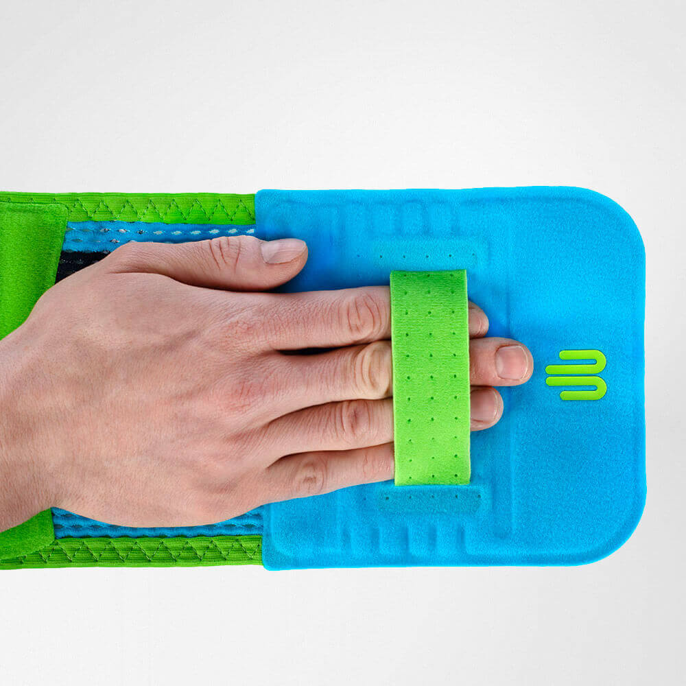Image of front closure Sports Back Support with hand