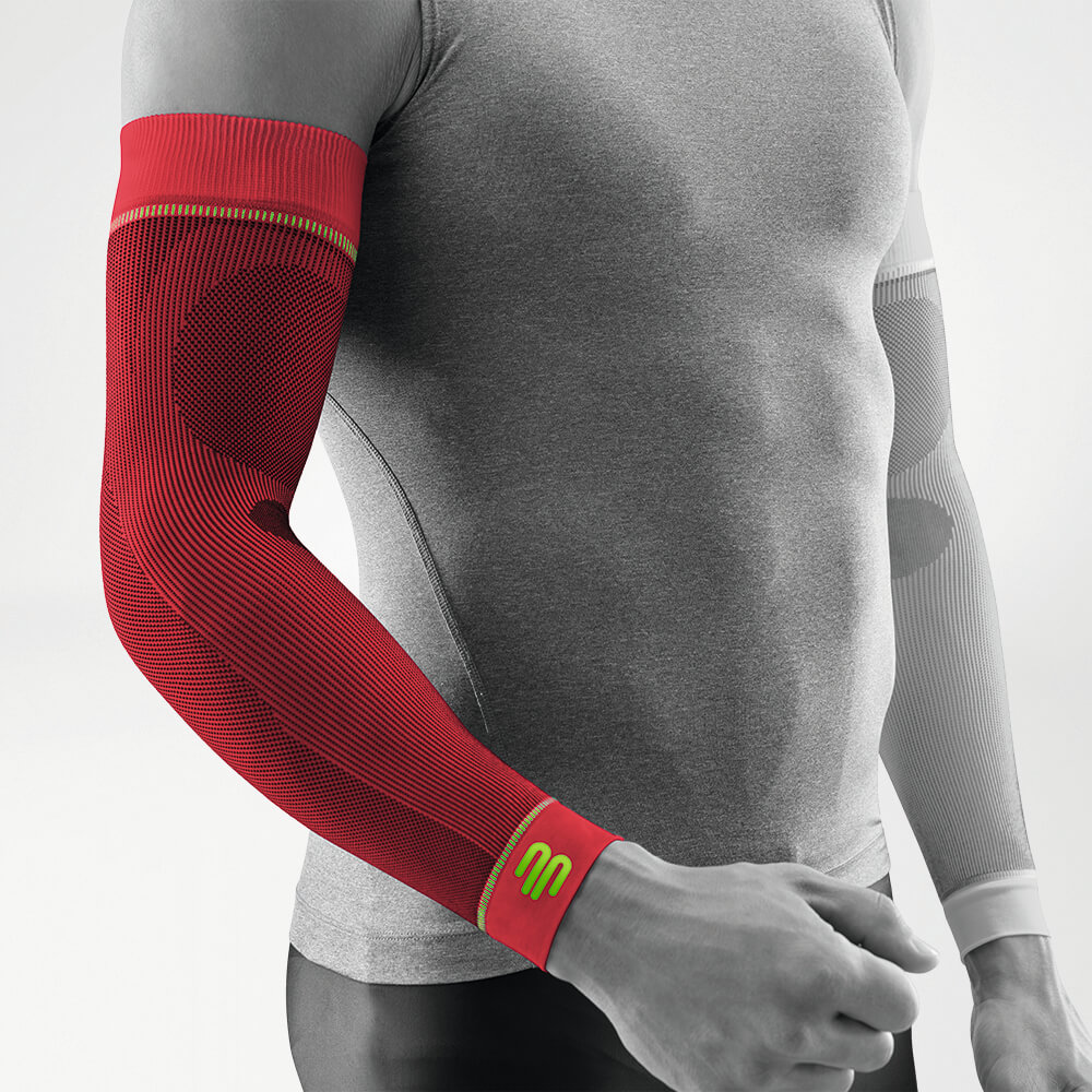 Image of Red Sports Compression Sleeves Arm