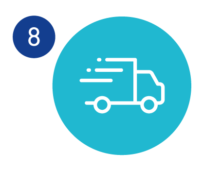 Free Economy Shipping Graphic icon to illustrate Bauerfeind offers free economy shipping on each order.