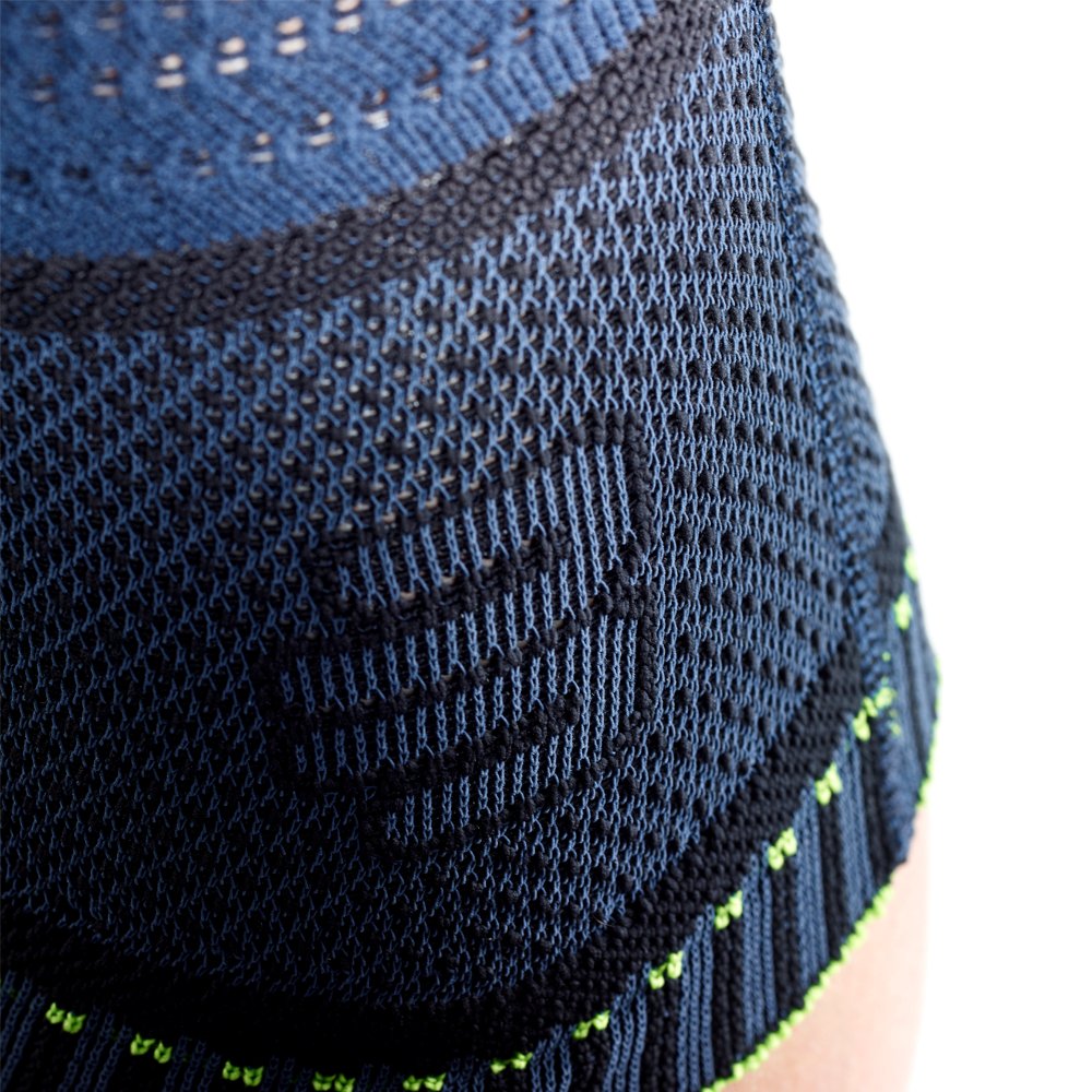 Close view of the AirKnit used for Bauerfeind's black Sports Knee Support.