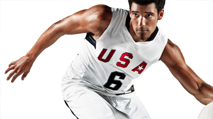 Basketball Player Basketball player wearing a Team USA jersey.