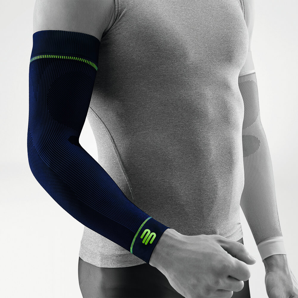 Image of Navy Sports Compression Sleeves Arm