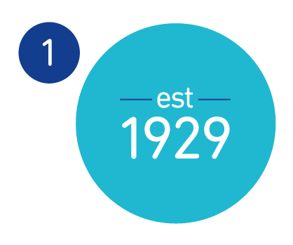 Founded in 1929 Graphic icon with 1929 to illustrate the year Bauerfeind was founded.